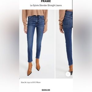 FRAME Le Sylvie slender straight jean Size 27